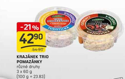 KRAJÁNEK TRIO POMAZÁNKY různé druhy 3 x 60 g