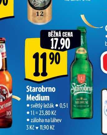  Starobrno Medium světlý ležák 0,5 l