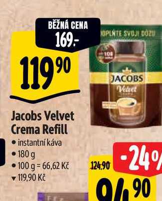  Jacobs Velvet Crema Refill instantní káva 180 g 