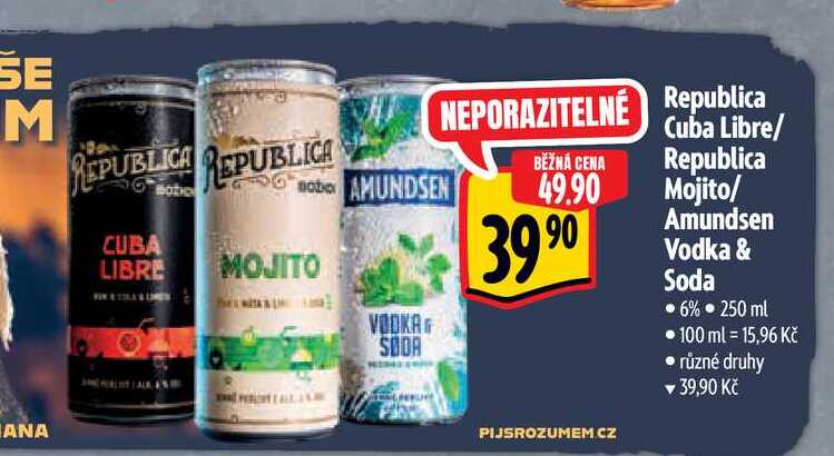  Republica Cuba Libre/Republica Mojito/Amundsen Vodka & Soda 250 ml