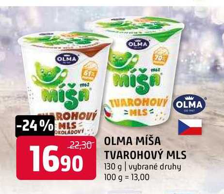 Olma míša Tvarohový mls 130g, vybrané druhy