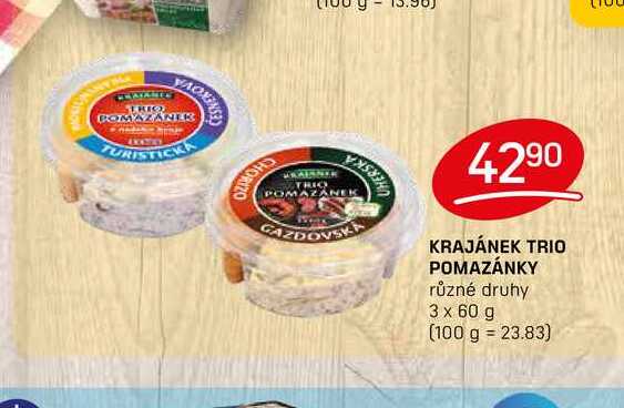 KRAJÁNEK TRIO POMAZÁNKY různé druhy 3 x 60 g