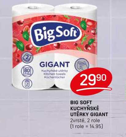 BIG SOFT KUCHYŇSKÉ UTĚRKY GIGANT 2vrsté, 2 role 