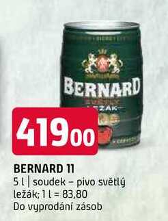 Bernard Světlé výčepní pivo 5l