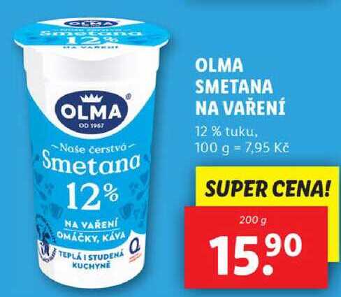 OLMA SMETANA NA VAŘENÍ, 200 g