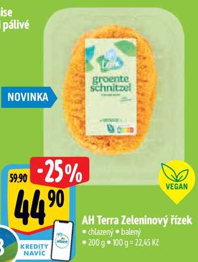 AH Terra Zeleninový řízek, 200 g