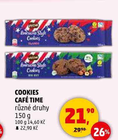 COOKIES CAFÉ TIME různé druhy, 150 g 