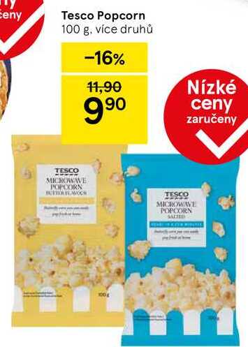 Tesco Popcorn, 100 g, více druhů 