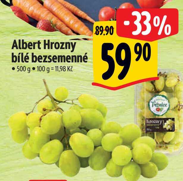 Albert Hrozny bílé bezsemenné 500 g 