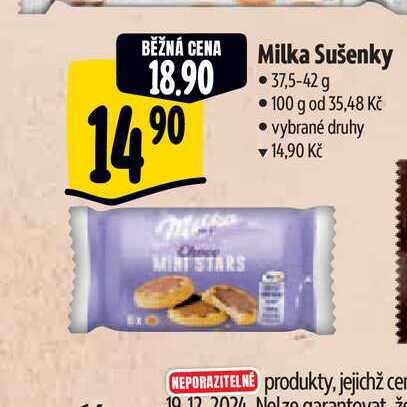   Milka Sušenky   37,5-42 g  