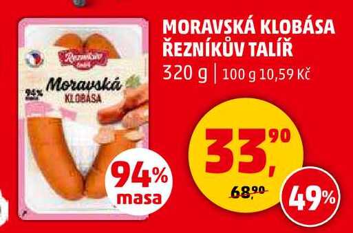 MORAVSKÁ KLOBÁSA ŘEZNÍKŮV TALÍŘ, 320 g 