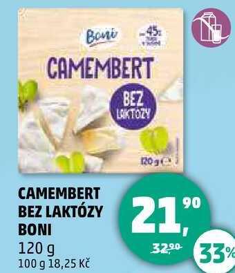 CAMEMBERT BEZ LAKTOZY Boni, 120 g 