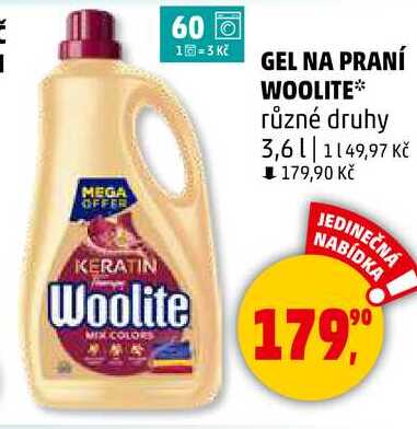 GEL NA PRANÍ WOOLITE různé druhy, 3,6 l 