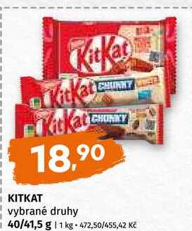 Kitkat vybrané druhy 40/41,5 g 