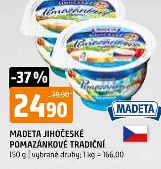 Madeta Jihočeské pomazánkové tradiční 150g, vybrané druhy