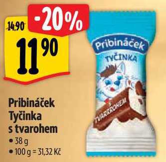 Pribináček Tyčinka s tvarohem, 38 g 