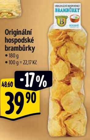 Originální hospodské brambůrky, 180 g