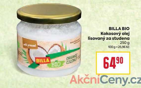 BILLA BIO Kokosový olej lisovaný za studena 250 g 