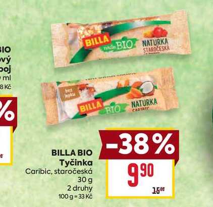 BILLA BIO Tyčinka Caribic, staročeská 30 g