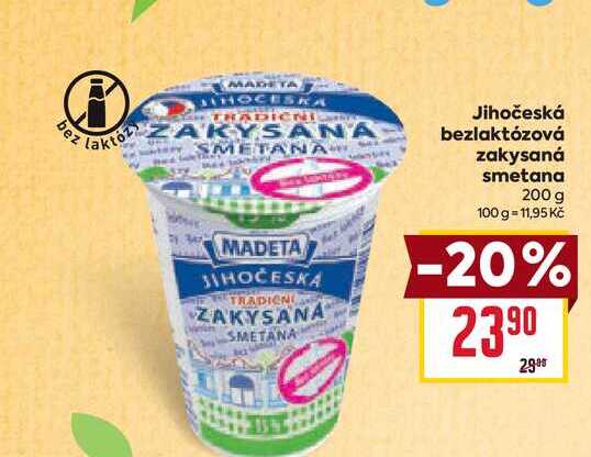 Jihočeská bezlaktózová zakysaná smetana 200 g