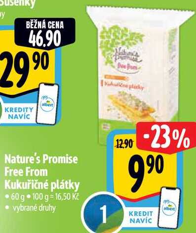 Nature's Promise Free From Kukuřičné plátky, 60 g 