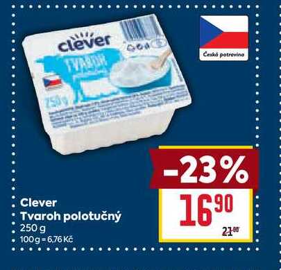 Clever Tvaroh polotučný 250 g 