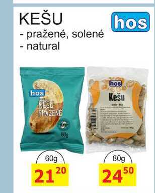 KEŠU - pražené, solené 60g 