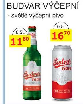 BUDVAR VÝČEPNÍ - světlé výčepní pivo 0,5L plechovka