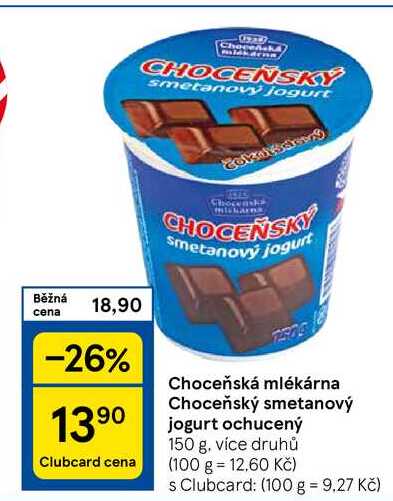 Choceňská mlékárna jogurt ochucený smetanový, 150 g