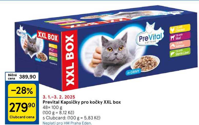 Prevital Kapsičky pro kočky XXL box, 48 x 100 g