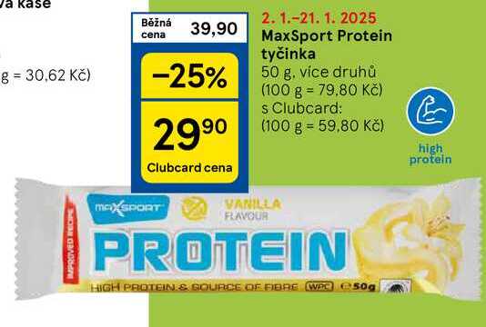 MaxSport Protein tyčinka, 50 g, více druhů 