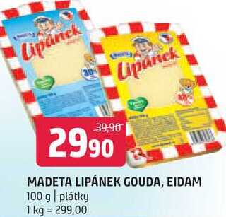 Madeta Lipánek gouda eidam 100g