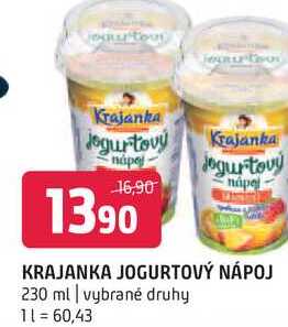 Krajanka Jogurtový nápoj 230 ml vybrané druhy 