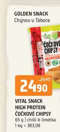 Vital snack high protein čočkové chipsy 65g