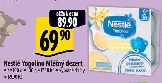 Nestlé Yogolino Mléčný dezert, 4x 100 g 