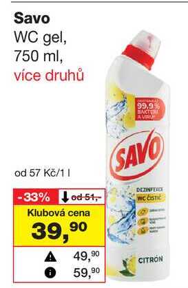 Savo WC gel, 750 ml