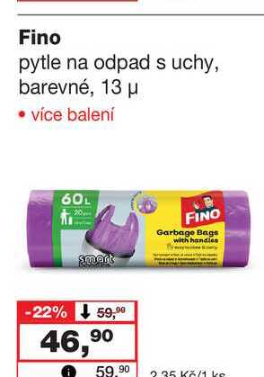 Fino pytle na odpad s uchy, barevné, 13 μ 