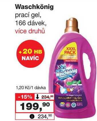 Waschkönig prací gel, 166 dávek