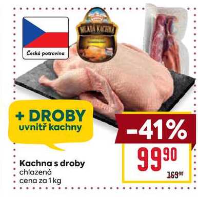 Kachna s droby chlazená cena za 1 kg