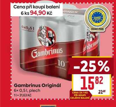 Gambrinus Originál 6x 0,51, plech