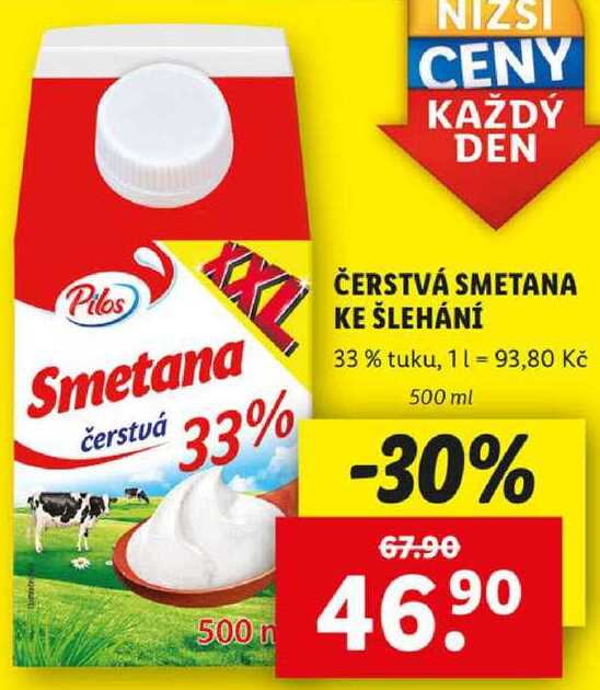 ČERSTVÁ SMETANA KE ŠLEHÁNÍ, 500 ml