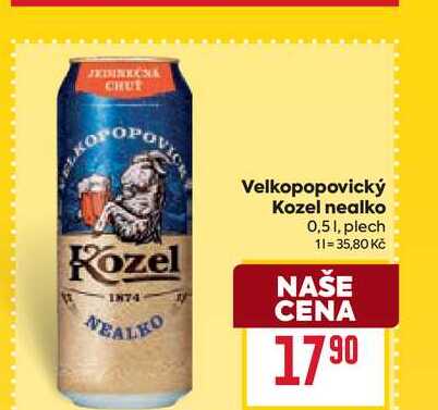 Velkopopovický Kozel nealko 0,51, plech 