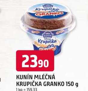 KUNÍN MLÉČNÁ KRUPIČKA GRANKO 150 g 