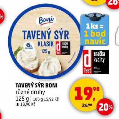 TAVENÝ SÝR BONI různé druhy, 125 g 