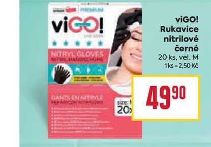VIGO! Rukavice nitrilové černé 20 ks, vel. M