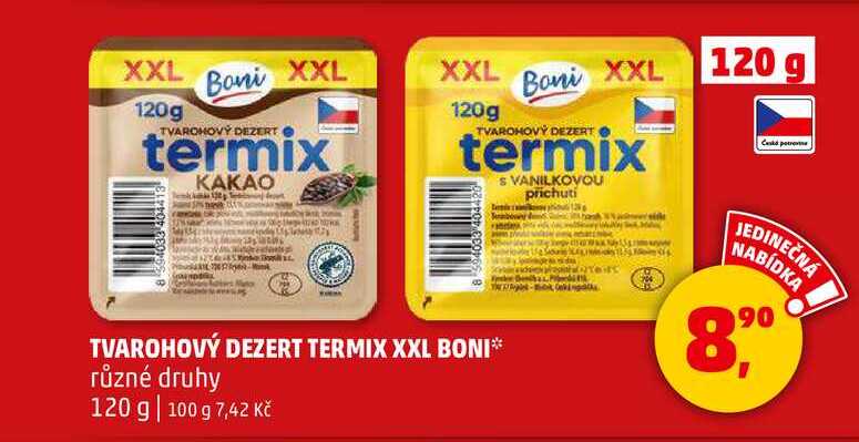  TVAROHOVÝ DEZERT TERMIX XXL BONI různé druhy, 120 g