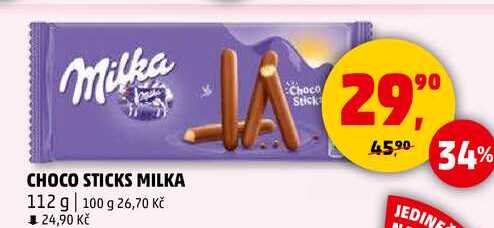 CHOCO STICKS MILKA, 112 g