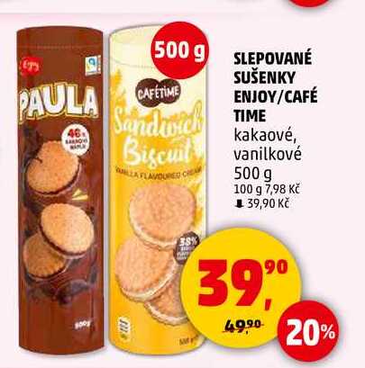 SLEPOVANÉ SUŠENKY ENJOY/CAFÉ TIME vanilkové, 500 g 