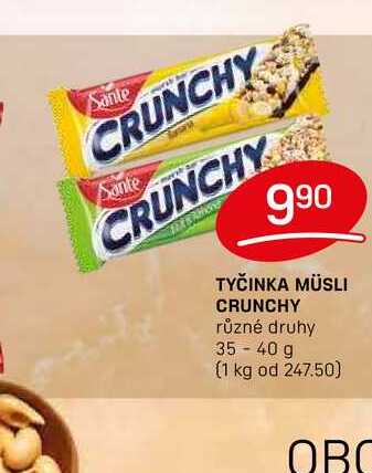 TYČINKA MÜSLI CRUNCHY různé druhy 35-40 g 