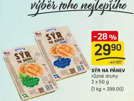 SÝR NA PÁNEV různé druhy 2 x 50 g  